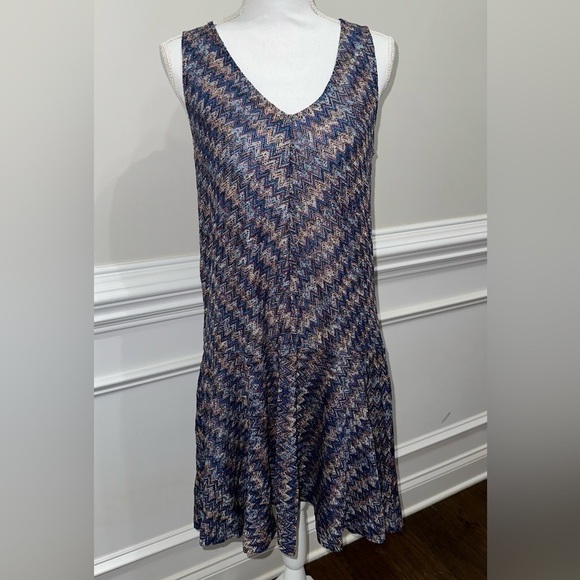 Maeve Anthropologie Westwater Knit Dress chevron sz S - Picture 2 of 10